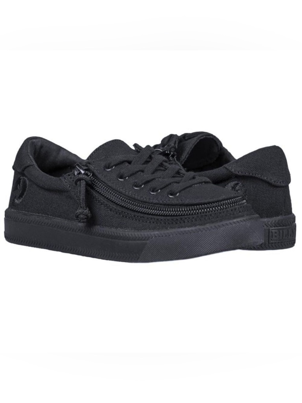 NWB Billy All-Black Canvas Low-Top Sneakers with Zipper Detail size 10 toddler